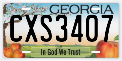 GA license plate CXS3407