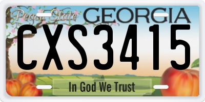 GA license plate CXS3415