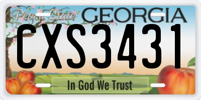 GA license plate CXS3431