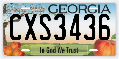GA license plate CXS3436
