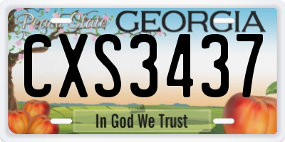 GA license plate CXS3437