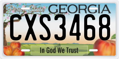 GA license plate CXS3468