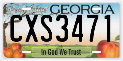 GA license plate CXS3471