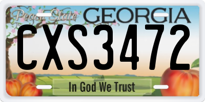 GA license plate CXS3472