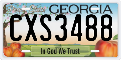 GA license plate CXS3488