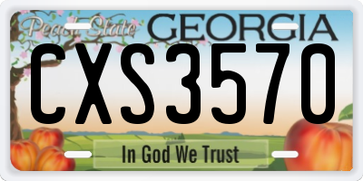 GA license plate CXS3570