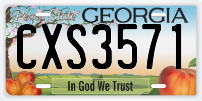 GA license plate CXS3571