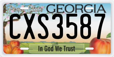 GA license plate CXS3587