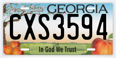 GA license plate CXS3594