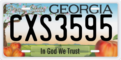 GA license plate CXS3595