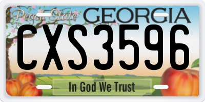 GA license plate CXS3596