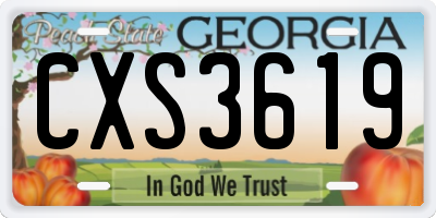 GA license plate CXS3619