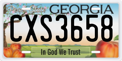 GA license plate CXS3658