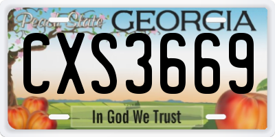 GA license plate CXS3669