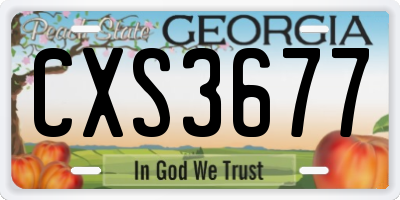 GA license plate CXS3677