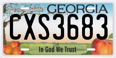 GA license plate CXS3683