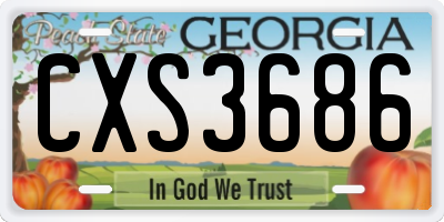 GA license plate CXS3686