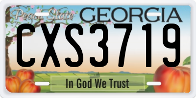 GA license plate CXS3719