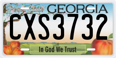 GA license plate CXS3732