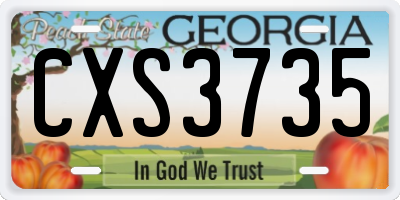 GA license plate CXS3735