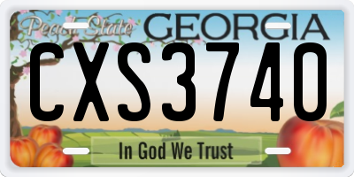 GA license plate CXS3740