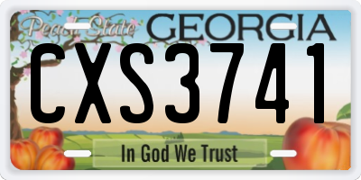 GA license plate CXS3741