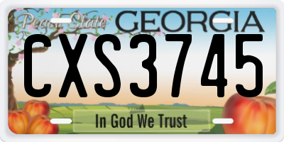 GA license plate CXS3745