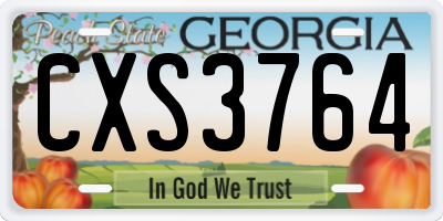 GA license plate CXS3764