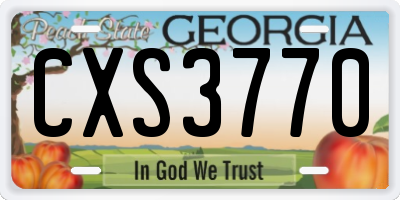 GA license plate CXS3770