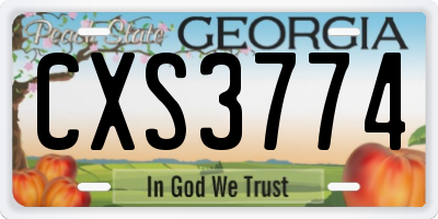 GA license plate CXS3774