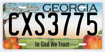 GA license plate CXS3775