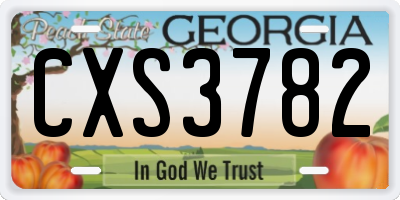 GA license plate CXS3782