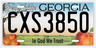 GA license plate CXS3850