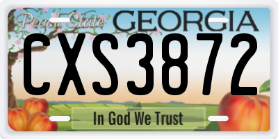 GA license plate CXS3872