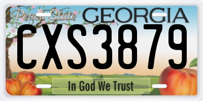 GA license plate CXS3879