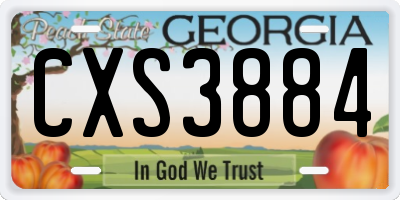 GA license plate CXS3884