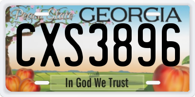GA license plate CXS3896