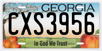 GA license plate CXS3956