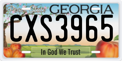 GA license plate CXS3965