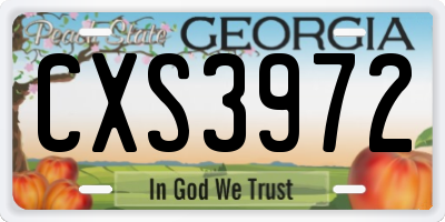 GA license plate CXS3972