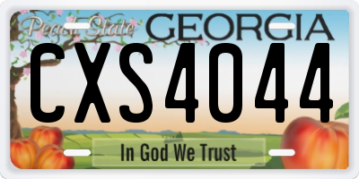 GA license plate CXS4044