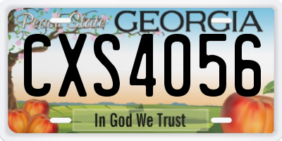 GA license plate CXS4056