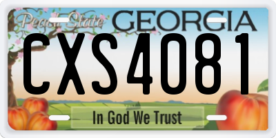 GA license plate CXS4081
