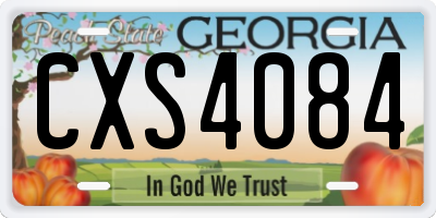 GA license plate CXS4084