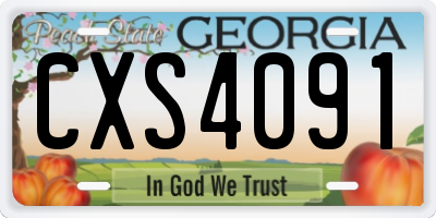 GA license plate CXS4091