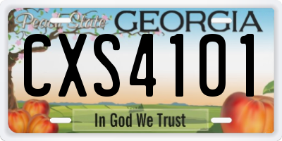 GA license plate CXS4101
