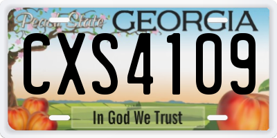 GA license plate CXS4109