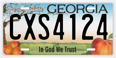 GA license plate CXS4124