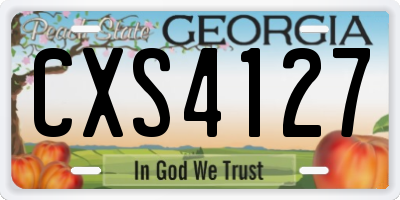 GA license plate CXS4127