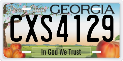 GA license plate CXS4129